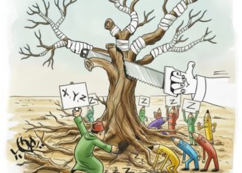 الكاريكاتير للفنان خالد طاي طاي بقلم فوزية جعيدي