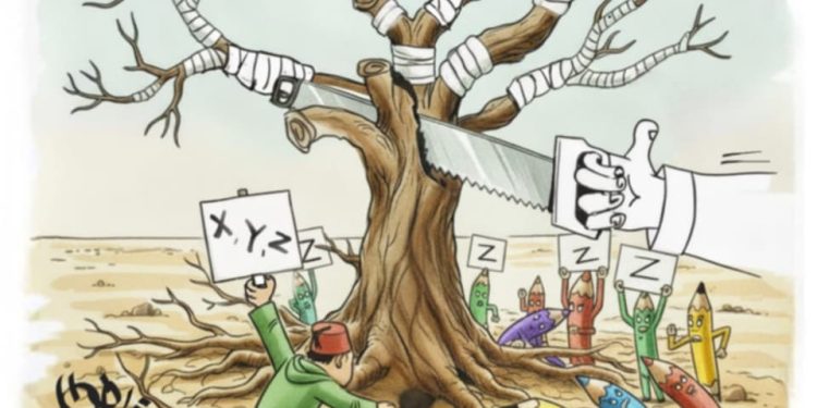 الكاريكاتير للفنان خالد طاي طاي بقلم فوزية جعيدي