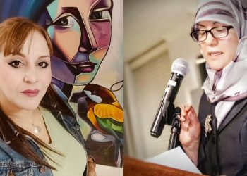 الفنانة التشكيلية المغربية نجلاء لحبيبي لمجلة أزهار الحرف حاورتها من أمريكا ليلى بيز المشغرية